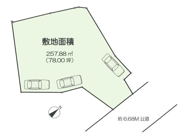 横浜市中区豆口台の売地の土地図