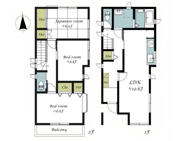 横浜市神奈川区松見町２丁目の中古一戸建の間取り