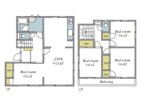 横浜市栄区尾月の中古一戸建の間取り