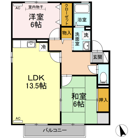 【間取り】 | コンフォールコート　Ａ棟