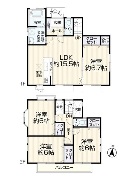 横浜市栄区東上郷町の中古一戸建の間取り