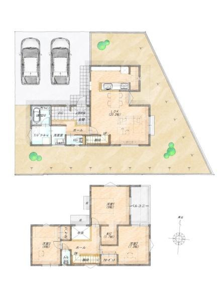 横浜市栄区上之町の新築一戸建の間取り
