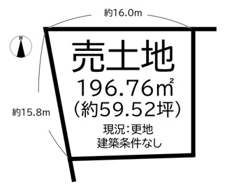 【土地図】 | 葛城市南花内【建築条件なし】【更地】
