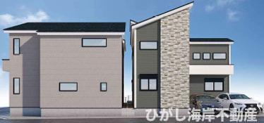 茅ヶ崎市矢畑　新築戸建　全５棟の外観パース|4.5号棟　　イメージパスですので実際のものと多少異なります
