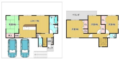 西宮市生瀬高台　中古一戸建ての間取り