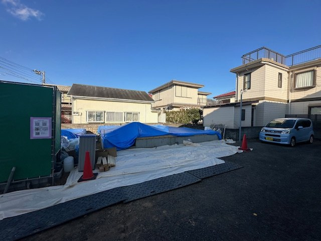 茅ヶ崎市南湖5丁目　新築戸建　全2棟の外観|2月2日撮影　建築中　現地外観
