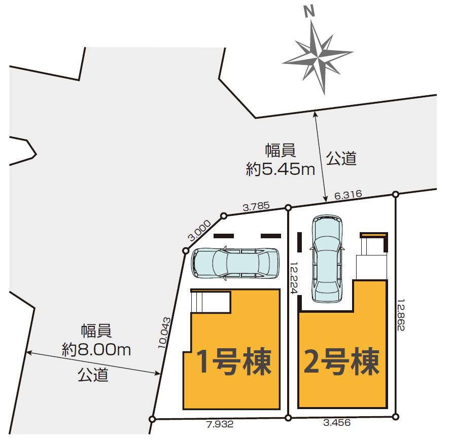中野区江古田1丁目　新築戸建　全2棟の区画図|区画図

現地ご見学希望・資料請求などお気軽にお問い合わせ下さい！
03-5990-5201