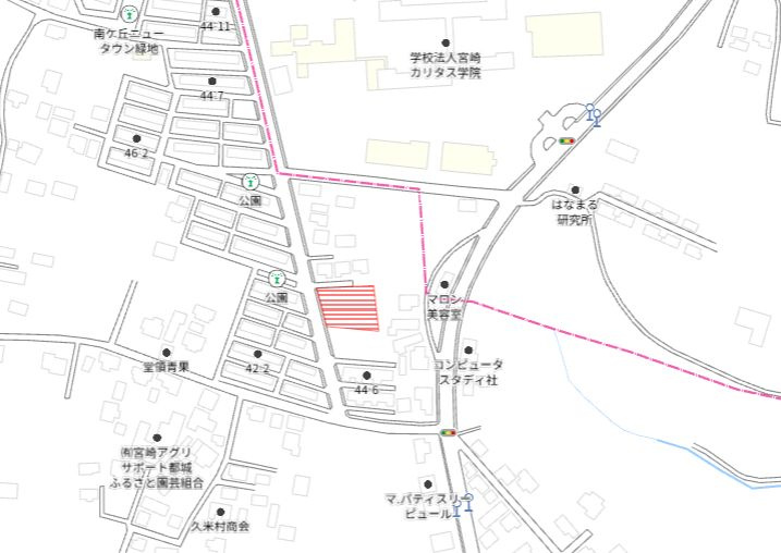 都城市大岩田町の売地の土地図