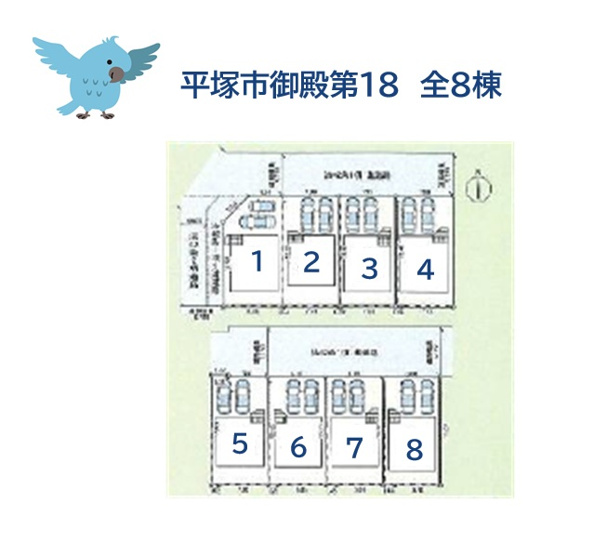 【区画図】 | しっかりとした耐震構造で、激しい揺れにも耐えることができる繰り返す地震につよいお住まい３号棟◎
お車は並列駐車が可能です♪