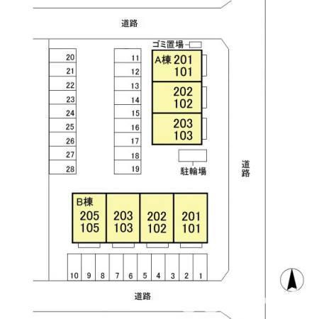 エスポワール大豆 Bの区画図