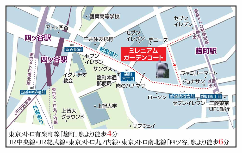 ミレニアムガーデンコートの地図