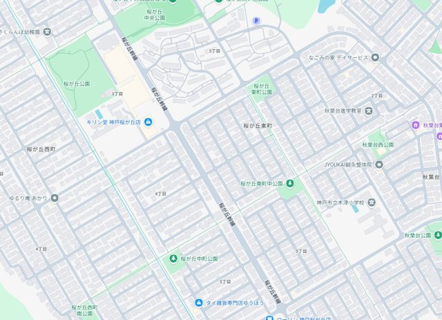 神戸市西区桜が丘東町　新築一戸建ての地図
