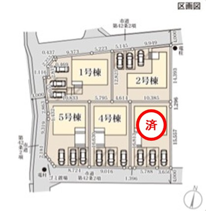 【いわき市平下平窪2期】全5棟／1号棟　平第四小・第一中　デザイナーズ新築！の区画図|区画図です。
