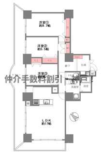 【間取り】 | 須磨パークヒルズC棟　仲介手数料割引！ | 須磨パークヒルズC棟　仲介手数料割引！