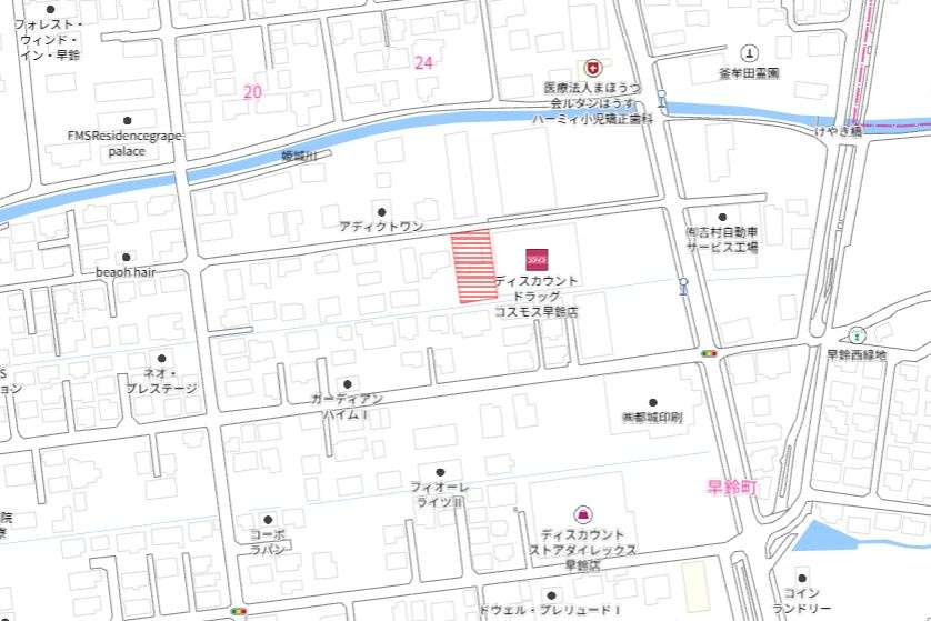 都城市早鈴町の売地の土地図
