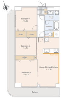 【間取り】 | ビューハイム武蔵野B棟 | ビューハイム武蔵野B棟