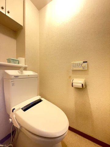 アルファステイツ桟橋通りⅡのトイレ|トイレには吊戸棚があり、消耗品をストックできます。