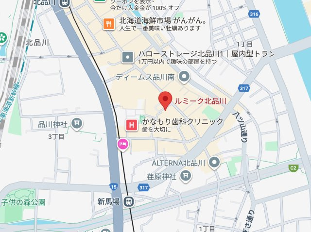 ルミーク北品川の地図