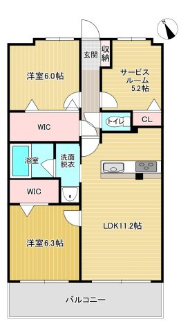 ペルシュ城山の間取り|3LDK