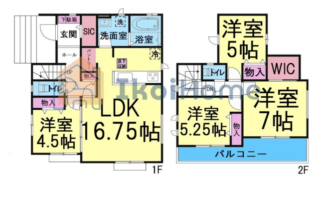 神戸市西区桜が丘東町4丁目　新築戸建の間取り|【ホームページに現地動画掲載中】●年中無休：当日予約可●南東向きワイドバルコニー陽当り良好！