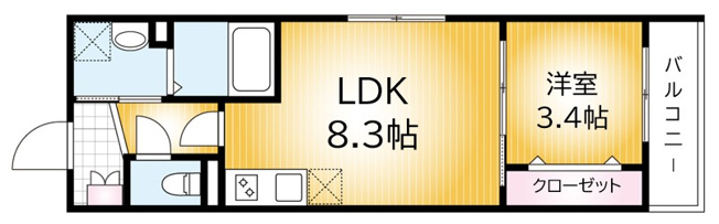 【間取り】 | コモイルソーレ弁天