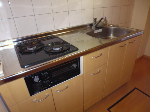 プライムスクエアのキッチン|２口ガスコンロ