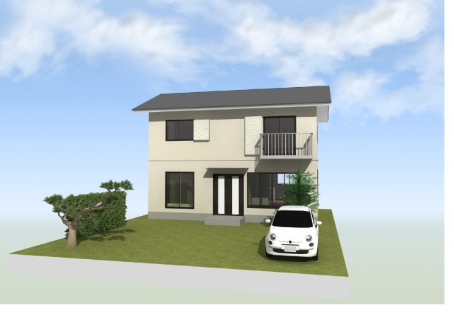 中央区下飯田町の外観パース|大規模なリフォームが必要なため、リフォーム会社に仮のイメージプランを作成してもらいました。700万円の予算にてこのような家にすることが可能です。