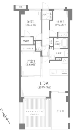 【間取り】 | □■グランシティユーロコート藤沢■□ | 【3LDK】LDK15.6帖/洋室7帖・6帖・5帖