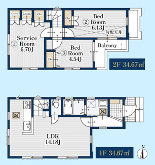 【地図】 | 大田区南馬込3丁目 | 1号棟
建物参考価格：1,300万円
建物面積：69.34㎡