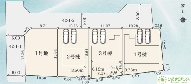 【区画図】 | 取手市井野第１期　新築戸建　3号棟 | 時間がない時もらくらくと車の出し入れができる並列駐車場を完備！！
（3号棟）