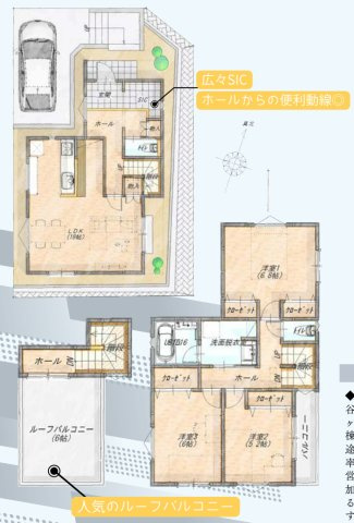 横浜市南区永田北3丁目 新築戸建て【仲介手数料無料】の間取り