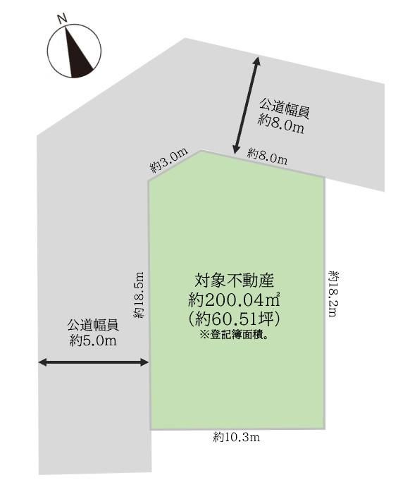 中野区上鷺宮5丁目　建築条件無し売地の区画図|区画図

現地ご見学希望・資料請求などお気軽にお問い合わせ下さい！
03-5990-5201