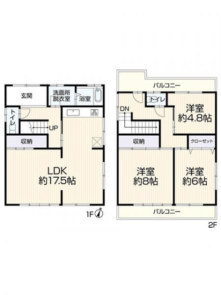 岐阜市 日置江（柳津駅） 2階建の間取り