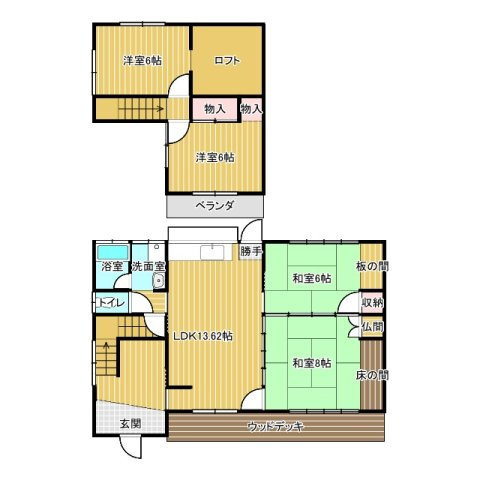 柳川市三橋町棚町の一戸建ての間取り