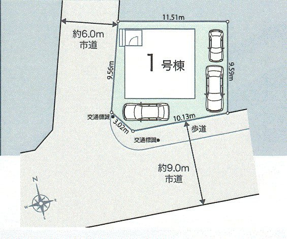あきる野市小川東1丁目　土地全1区画の区画図