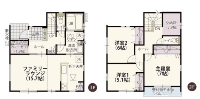 【間取り】 | ワイウッドコート北本市中丸第6期　新築戸建　全9棟　5号棟