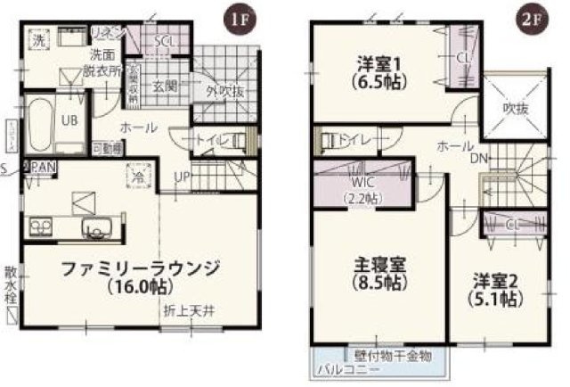 【間取り】 | ワイウッドコート北本市中丸第6期　新築戸建　全9棟　8号棟