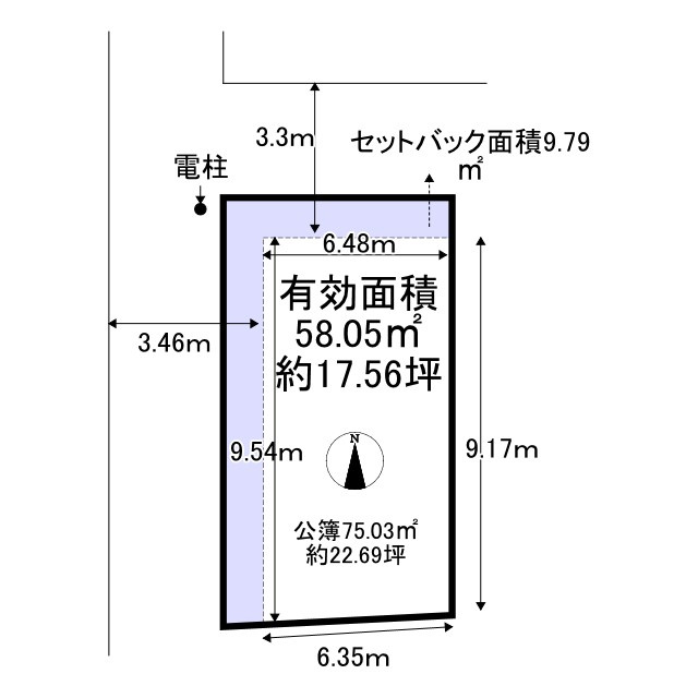 紫野北舟岡町 建築条件無 土地の土地図