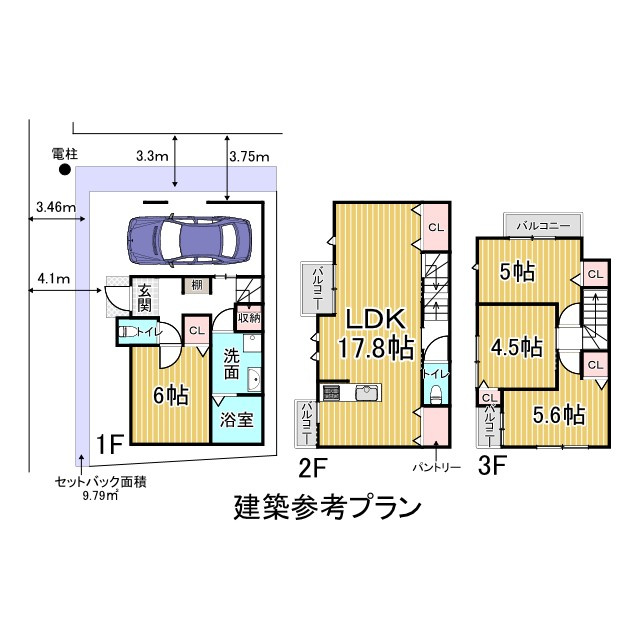 紫野北舟岡町 建築条件無 土地の土地図