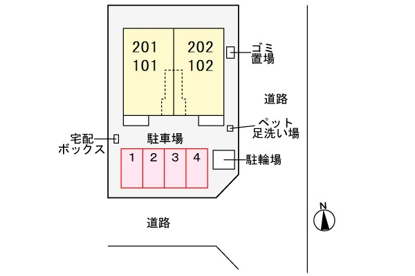 ジュネスハヤカワスリーの区画図