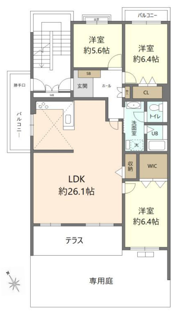 あざみ野団地第3-3‐6号棟【仲介手数料無料】の間取り