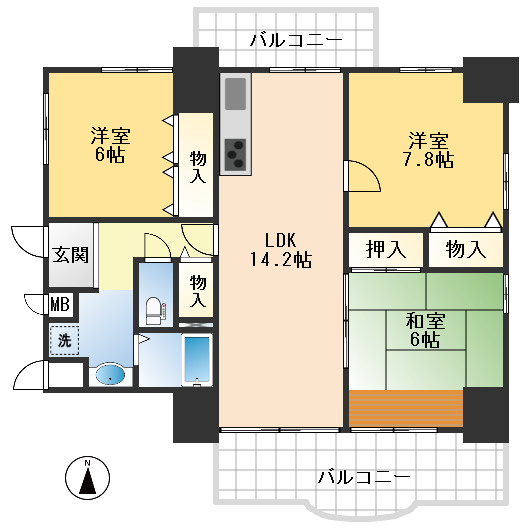 千里緑丘ハウスの間取り