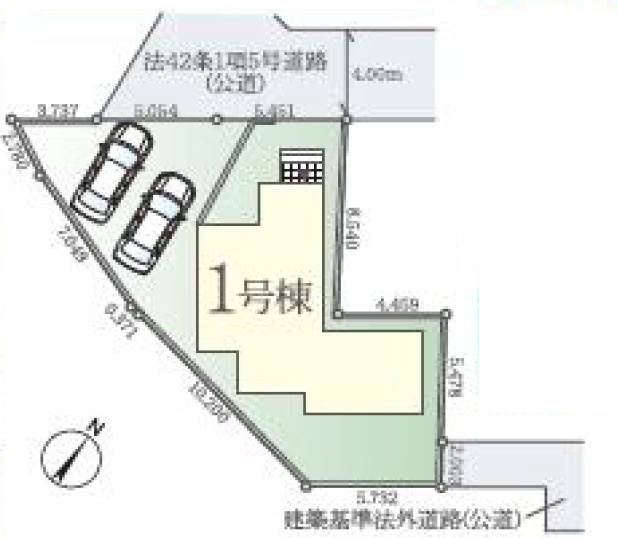 新築／富士見市上沢４期　全１棟の区画図|駐車２台可能！（車種による）