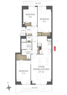 【間取り】中銀ヴェルデシティあいの里４号館 