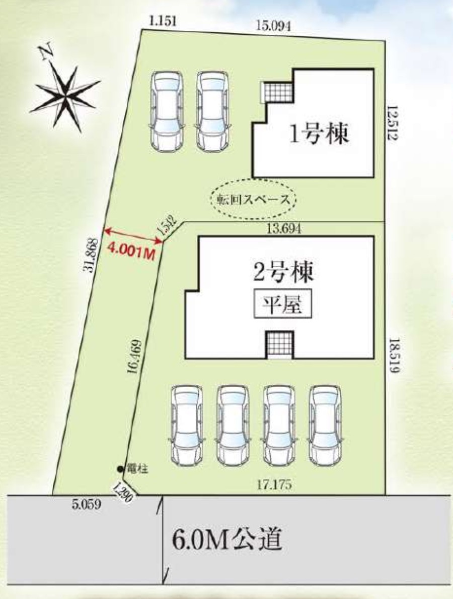 【新築住宅】羽生市加羽ヶ崎 全2棟の区画図
