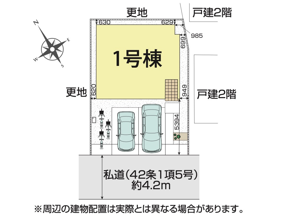 【新築住宅】東松山市幸町 全1棟の区画図