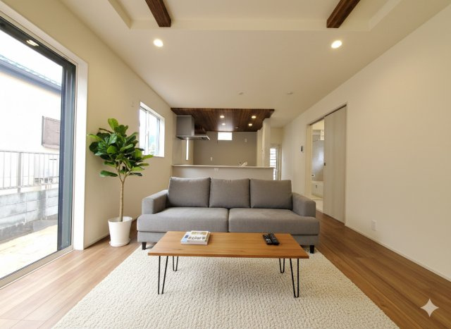 吉川市　吉川2丁目　新築戸建　全1棟の居間・リビング|施工例です