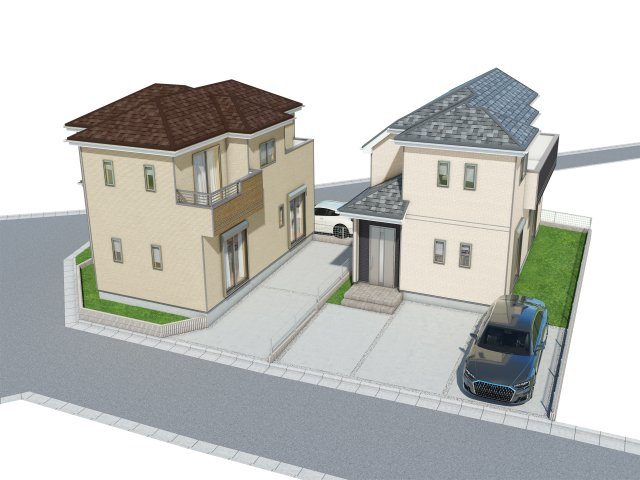 水戸市内原町984番の外観パース|帰りたくなるおしゃれな外観の新築一戸建て！