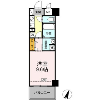 【間取り】 | セレーノ福山駅前 | 1K