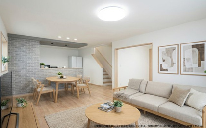 【完成予想図】 | 【LDK　イメージパース】
※画像は設計図面を基に作成したイメージです。